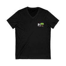 Load image into Gallery viewer, Nature-Inspired V-Neck Tee, Eco-Friendly Shirt, Casual Everyday Wear, Gift for Nature Lovers, Pi Tree Design T-Shirt