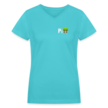 Load image into Gallery viewer, Women&#39;s V-Neck T-Shirt - aqua
