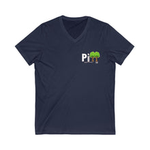 Load image into Gallery viewer, Nature-Inspired V-Neck Tee, Eco-Friendly Shirt, Casual Everyday Wear, Gift for Nature Lovers, Pi Tree Design T-Shirt
