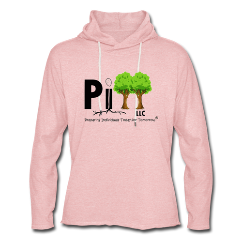 Unisex Lightweight Terry Hoodie - cream heather pink