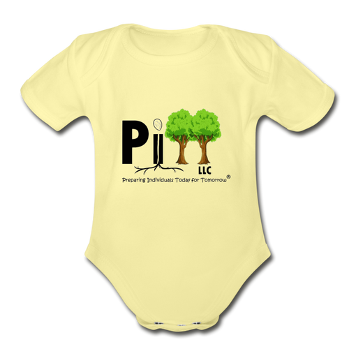 Organic Short Sleeve Baby Bodysuit - washed yellow