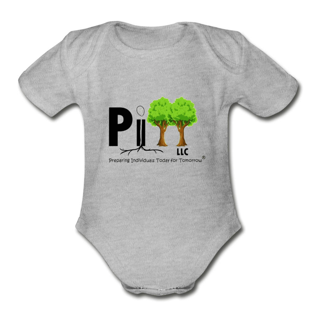 Organic Short Sleeve Baby Bodysuit - heather gray